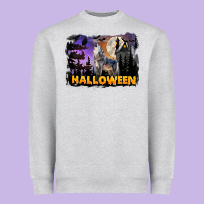 Halloween Wolf Heavyweight Sweatshirt Designed By Lillyallendesigns