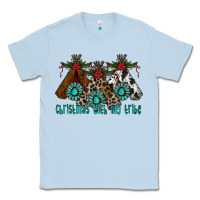 Dusty Blue Christmas With Tribe Classic Tee - CowhideDigitalArt