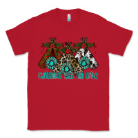 Red Christmas With Tribe Classic Tee - CowhideDigitalArt
