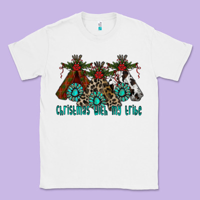 Christmas With Tribe Classic Tee Designed By Cowhidedigitalart