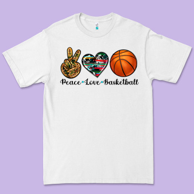 Peace Love Basketball Premium Tee Designed By Artiststas