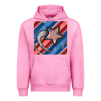 Fuchsia Pink stripes & stars seamless pattern Urban Hoodie - BundleAndBundleShop