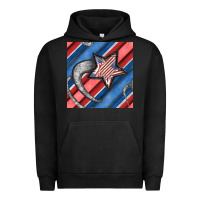 Pigment Black stripes & stars seamless pattern Urban Hoodie - BundleAndBundleShop