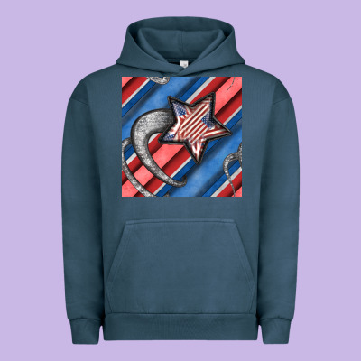 Stripes & Stars Seamless Pattern Urban Hoodie Designed By Bundleandbundleshop