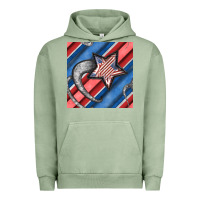 Pigment Oil Green stripes & stars seamless pattern Urban Hoodie - BundleAndBundleShop