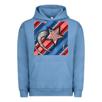 Pigment Pebble Blue stripes & stars seamless pattern Urban Hoodie - BundleAndBundleShop