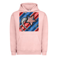 Pigment Salmon stripes & stars seamless pattern Urban Hoodie - BundleAndBundleShop