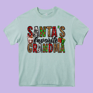 Santa's Favorite Grandma Heavy Core Tee Designed By Jasminsmagicworld