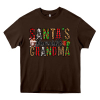 Chocolate Brown santa's favorite grandma Heavy Core Tee - Jasminsmagicworld