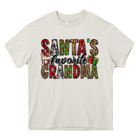 Cream santa's favorite grandma Heavy Core Tee - Jasminsmagicworld