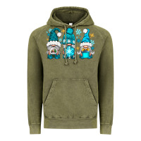 Vintage Olive winter gnomies Vintage Hoodie - NancyCooperArtShop