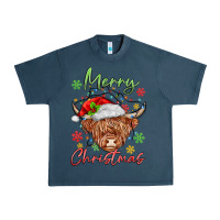 Midnight Navy merry christmas cow Urban Heavy Tee - MaliasSmallBusiness