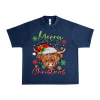 Navy merry christmas cow Urban Heavy Tee - MaliasSmallBusiness