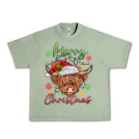 Oil Green merry christmas cow Urban Heavy Tee - MaliasSmallBusiness