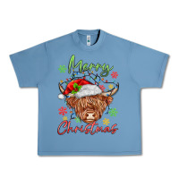 Pebble Blue merry christmas cow Urban Heavy Tee - MaliasSmallBusiness