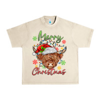 Merry Christmas Cow Urban Heavy Tee | Teevron