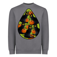 Storm Black Cat Halloween Teardrop Heavyweight Sweatshirt - LillyAllenDesigns