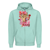 Seafoam Cupids candy with candies Valentine's Day Zipper Hoodie - HowdyJamesFarm