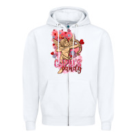 White Cupids candy with candies Valentine's Day Zipper Hoodie - HowdyJamesFarm
