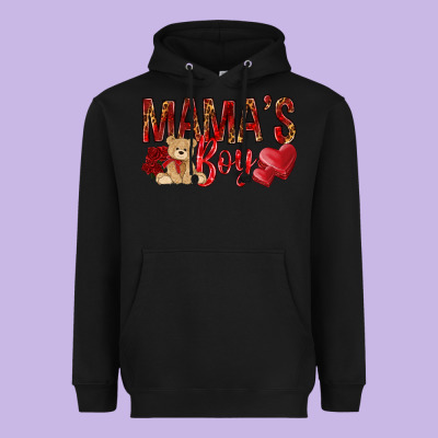 Mamas Boy With Leopard Mother's Day Heavyweight Hoodie Designed By Howdyjamesfarm