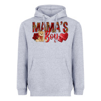 Heather Grey Mamas boy with leopard mother's day Heavyweight Hoodie - HowdyJamesFarm