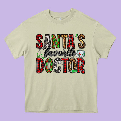 Santa's Favorite Doctor Heavy Core Tee Designed By Jasminsmagicworld