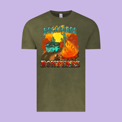 Backroads And Bonfire Vintage Tee Designed By Nancycooperartshop