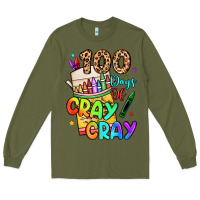 Army Green 100 days of cray cray Long Sleeve Tee - LillyAllenDesigns