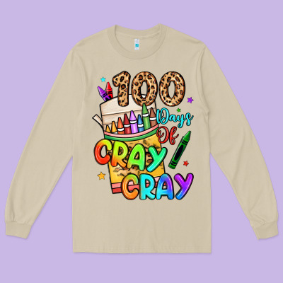 100 Days Of Cray Cray Long Sleeve Tee Designed By Lillyallendesigns