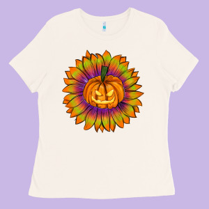 Halloween Sunflower Ladies Tee Designed By Ranaportraitstore