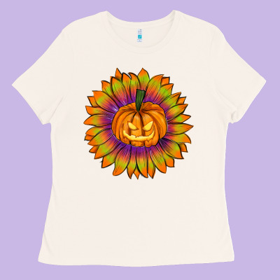 Halloween Sunflower Ladies Tee Designed By Ranaportraitstore