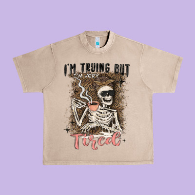 Im Trying But Tired Urban Heavy Tee Designed By Maliassmallbusiness