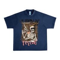 Navy im trying but tired Urban Heavy Tee - MaliasSmallBusiness