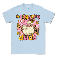 Dusty Blue holly jolly dude Classic Tee - MaliasSmallBusiness