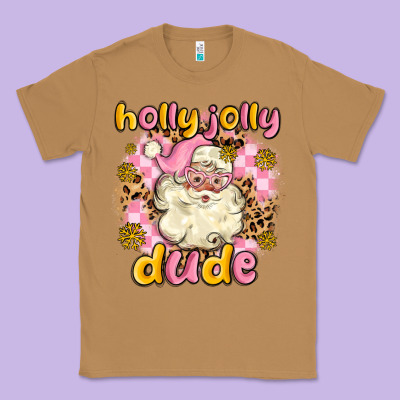 Holly Jolly Dude Classic Tee Designed By Maliassmallbusiness