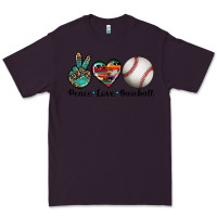 Plum peace love baseball Premium Tee - Artiststas