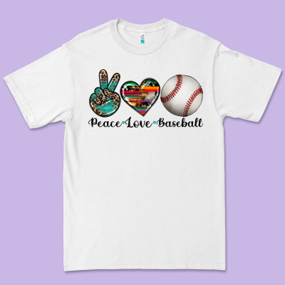 Peace Love Baseball Premium Tee Designed By Artiststas