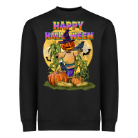 Black happy halloween Heavyweight Sweatshirt - LillyAllenDesigns