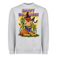 Heather Grey happy halloween Heavyweight Sweatshirt - LillyAllenDesigns