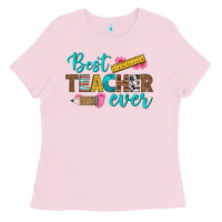 Bubblegum Pink best teacher ever Ladies Tee - BundleAndBundleShop