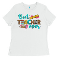 White best teacher ever Ladies Tee - BundleAndBundleShop