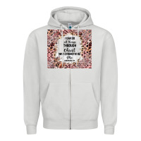 Dove Grey i can do all things with leopard and glitter Zipper Hoodie - TumblerDesignByShophia