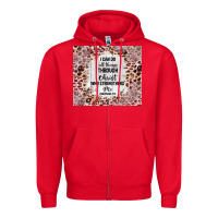 Red i can do all things with leopard and glitter Zipper Hoodie - TumblerDesignByShophia