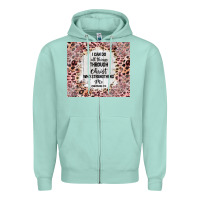 Seafoam i can do all things with leopard and glitter Zipper Hoodie - TumblerDesignByShophia