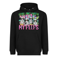 Black Chilling with my peeps Easter bunnies Heavyweight Hoodie - CowGirlArtShop