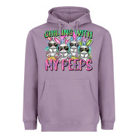 Lavender Chilling with my peeps Easter bunnies Heavyweight Hoodie - CowGirlArtShop