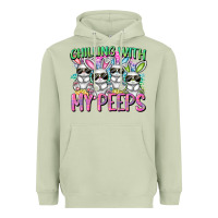 Matcha Chilling with my peeps Easter bunnies Heavyweight Hoodie - CowGirlArtShop