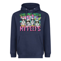 Navy Chilling with my peeps Easter bunnies Heavyweight Hoodie - CowGirlArtShop