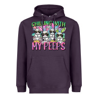 Plum Chilling with my peeps Easter bunnies Heavyweight Hoodie - CowGirlArtShop