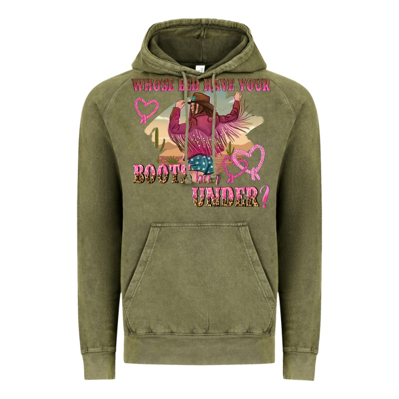 Whose Bed Have Youre Boots Been Under Vintage Hoodie by NancyCooperArtShop | Teevron